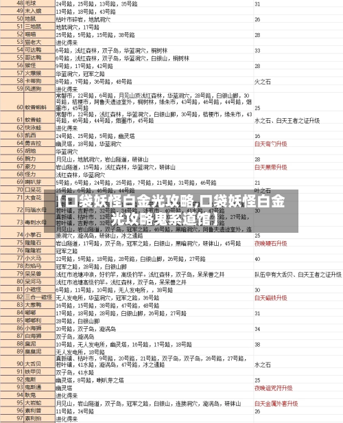 【口袋妖怪白金光攻略,口袋妖怪白金光攻略鬼系道馆】-第3张图片