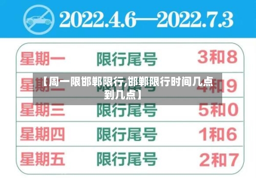【周一限邯郸限行,邯郸限行时间几点到几点】
