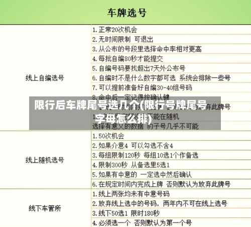 限行后车牌尾号选几个(限行号牌尾号字母怎么排)