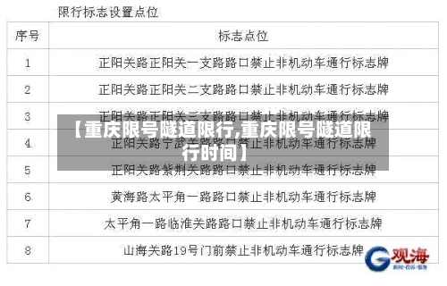 【重庆限号隧道限行,重庆限号隧道限行时间】-第3张图片